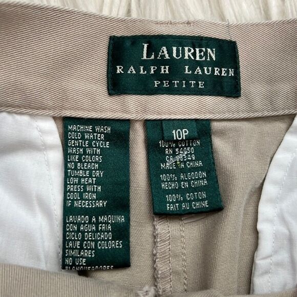 Lauren Ralph Lauren Pants Khaki High Rise Tapered Leg Ankle Size 10P 28x27 - Picture 3 of 10